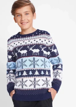 Norweger-Pullover aus reiner Baumwolle Kinder Jungen 9-16 Jahre·Sweat & Strick|Jungen 2-8 Jahre·Sweat & Strick