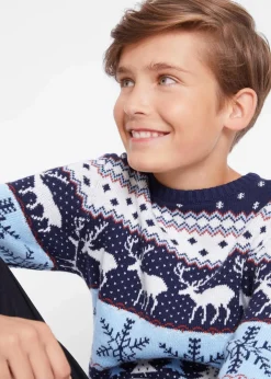 Norweger-Pullover aus reiner Baumwolle Kinder Jungen 9-16 Jahre·Sweat & Strick|Jungen 2-8 Jahre·Sweat & Strick