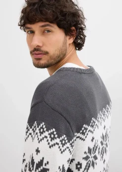 Discount Norweger-Pullover aus reiner Baumwolle Herren Große Größen|Pullover & Strickjacken