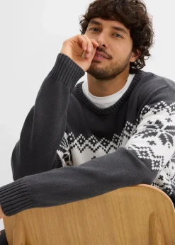 Discount Norweger-Pullover aus reiner Baumwolle Herren Große Größen|Pullover & Strickjacken