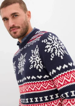Outlet Norweger-Pullover aus weichem Baumwollmix Herren Große Größen|Pullover & Strickjacken