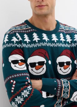 Herren bonprix Große Größen|Pullover & Strickjacken|Norweger-Pullover mit recycelter Baumwolle