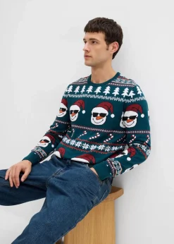 Herren bonprix Große Größen|Pullover & Strickjacken|Norweger-Pullover mit recycelter Baumwolle