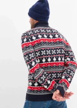 Herren bonprix Große Größen|Pullover & Strickjacken|Norweger-Pullover mit Rollkragen