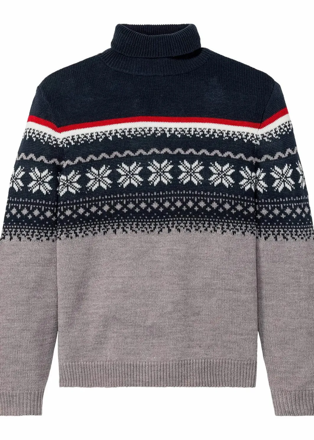 Herren bonprix Große Größen|Pullover & Strickjacken|Norweger-Pullover mit Rollkragen