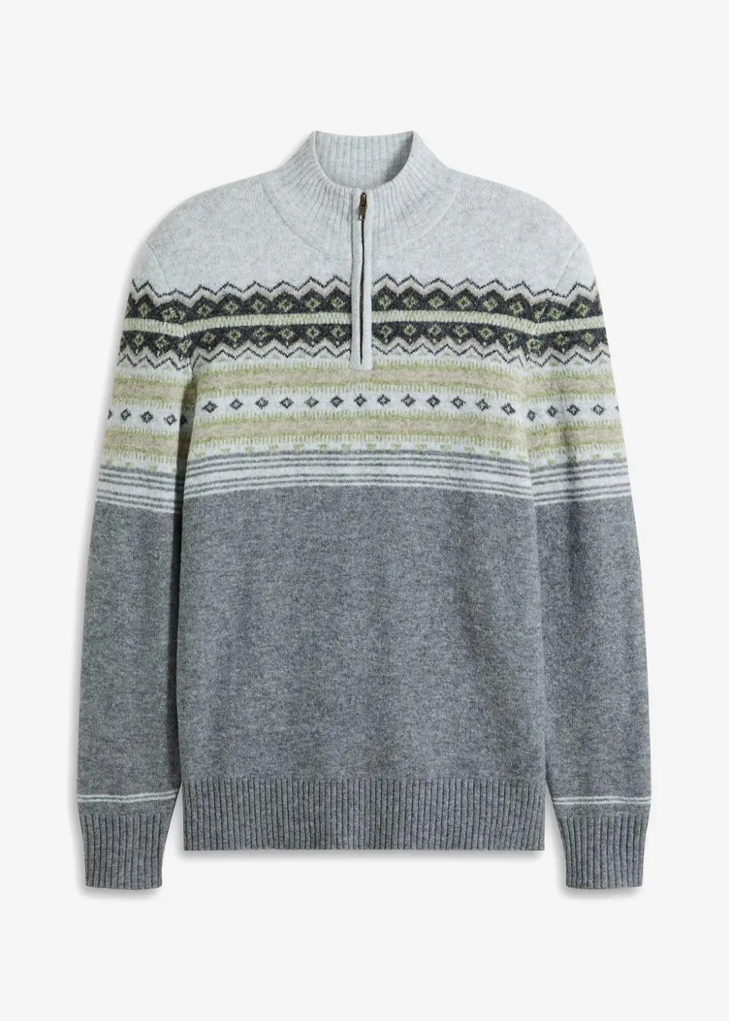 Herren bonprix Pullover & Strickjacken|Große Größen|Norweger-Pullover mit Stehkragen