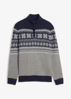 Online Norweger-Pullover mit Troyerkragen Herren Große Größen|Pullover & Strickjacken
