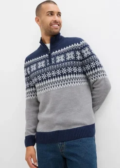 Online Norweger-Pullover mit Troyerkragen Herren Große Größen|Pullover & Strickjacken