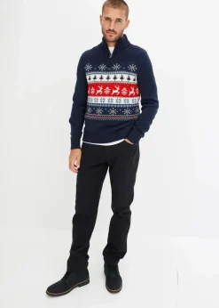 Hot Norweger-Pullover mit Troyerkragen Herren Große Größen|Pullover & Strickjacken