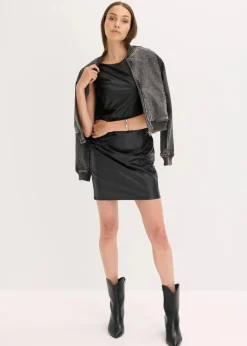 New Offshoulder Minikleid in Lederimitat Damen Kleider