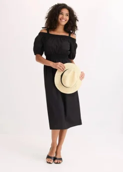 Damen bonprix Bekleidung·Pullover & Strickjacken|Kleider|Off-Shoulder-Kleid aus reiner Bio-Baumwolle