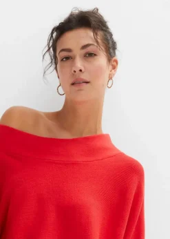 Off-Shoulder-Pullover aus Viskose-Mix Damen Pullover & Strickjacken|Nachhaltigere Materialien