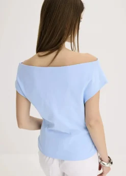 New Off-Shoulder-Shirt aus reiner Bio-Baumwolle Damen Shirts & Tops