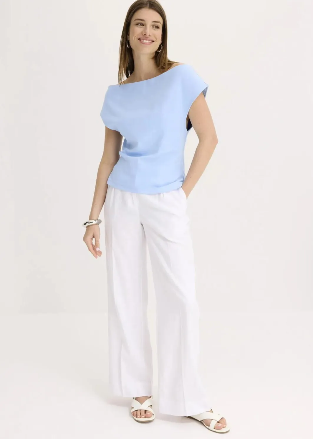 New Off-Shoulder-Shirt aus reiner Bio-Baumwolle Damen Shirts & Tops