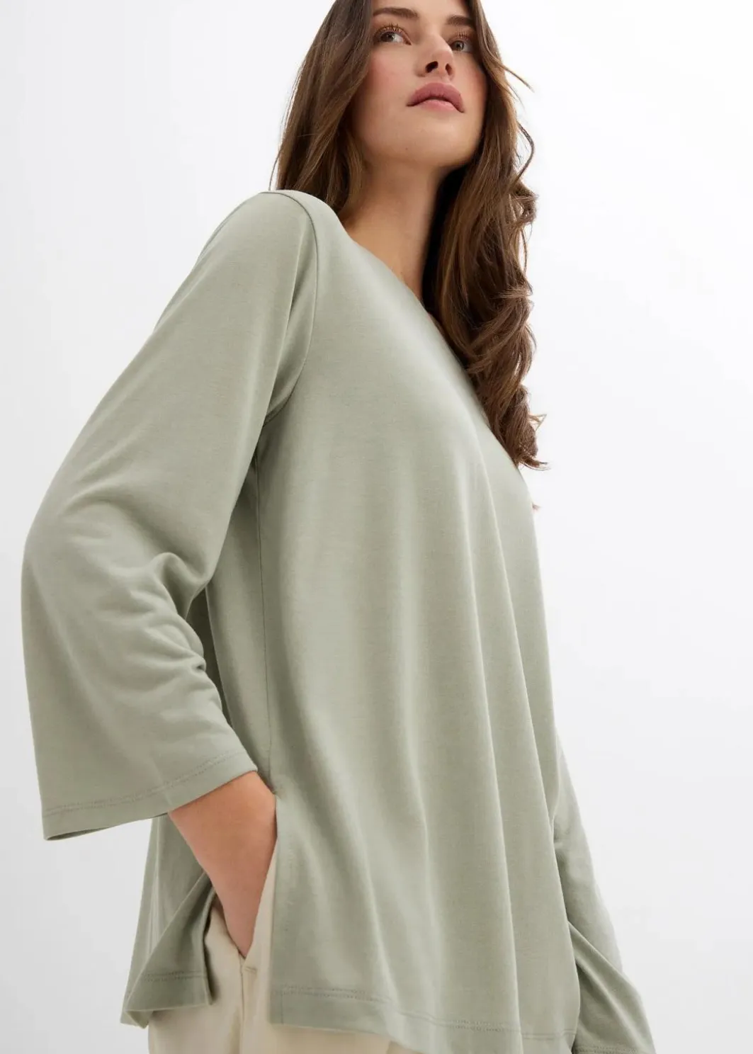 Outlet Off-Shoulder-Shirt aus softem Modal-Mix Damen Shirts & Tops