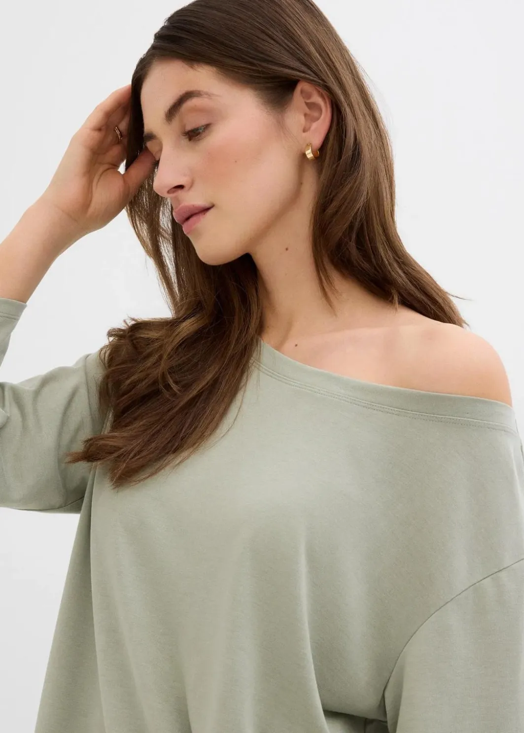Outlet Off-Shoulder-Shirt aus softem Modal-Mix Damen Shirts & Tops