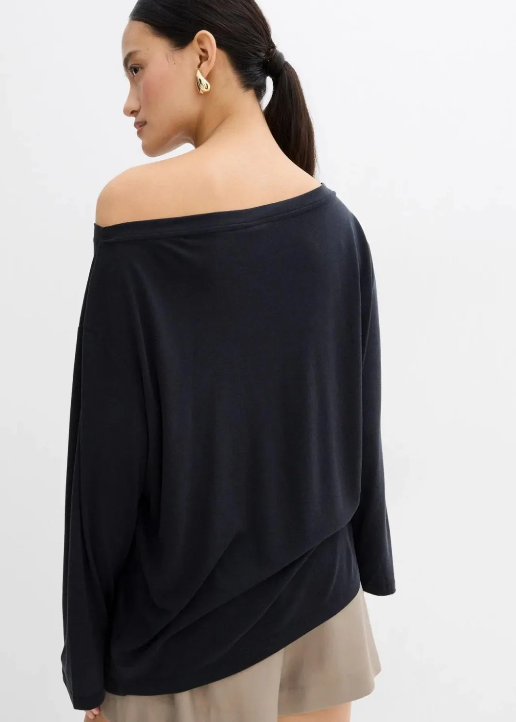 Damen bonprix Shirts & Tops|Off-Shoulder-Shirt aus softem Modal-Mix