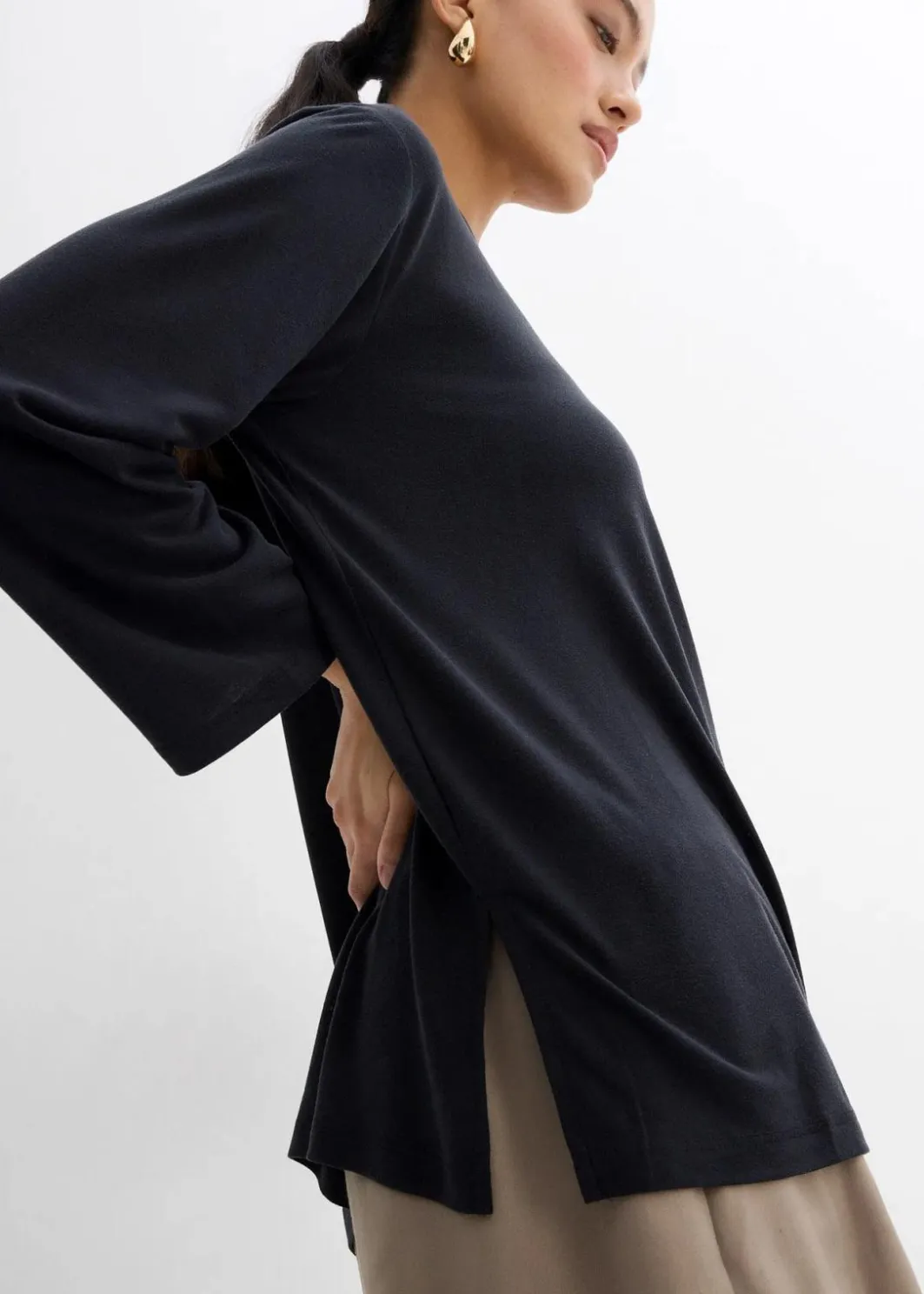 Damen bonprix Shirts & Tops|Off-Shoulder-Shirt aus softem Modal-Mix