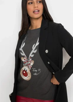 Best Off-Shoulder-Shirt mit Weihnachtsmotiv Damen Shirts & Tops