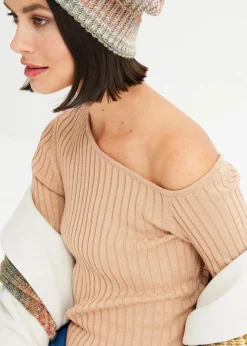 Online One Shoulder Rib-shirt Damen Bekleidung·Umstandsmode|Strickmode