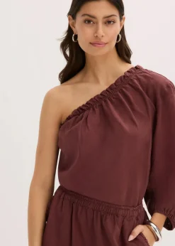 Discount One-Shoulder Bluse mit Leinenanteil Damen Blusen & Tuniken