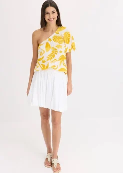 Damen bonprix Bekleidung·Jacken & Mäntel|Blusen & Tuniken|One-Shoulder-Bluse aus strukturierter Viskose