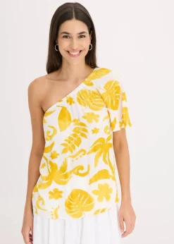 Damen bonprix Bekleidung·Jacken & Mäntel|Blusen & Tuniken|One-Shoulder-Bluse aus strukturierter Viskose