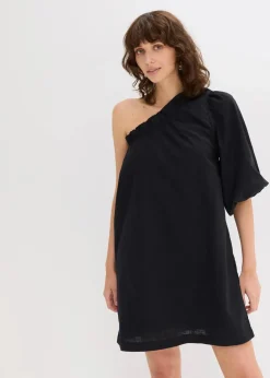 Clearance One-Shoulder-Kleid aus Baumwolle Damen Bekleidung·Pullover & Strickjacken|Kleider