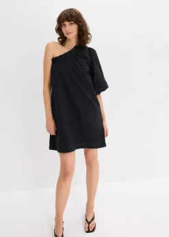 Clearance One-Shoulder-Kleid aus Baumwolle Damen Bekleidung·Pullover & Strickjacken|Kleider