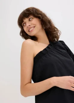 Clearance One-Shoulder-Kleid aus Baumwolle Damen Bekleidung·Pullover & Strickjacken|Kleider