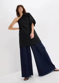 Clearance One-Shoulder-Kleid aus Baumwolle Damen Bekleidung·Pullover & Strickjacken|Kleider