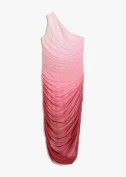 Damen bonprix Kleider|One-Shoulder-Kleid mit Mesheinsatz