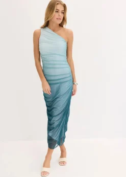 Damen bonprix Kleider|One-Shoulder-Kleid mit Mesheinsatz