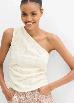 Sale One-Shoulder-Top in Struktur Optik Damen Shirts & Tops