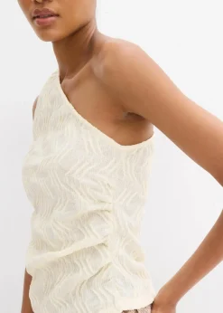 Sale One-Shoulder-Top in Struktur Optik Damen Shirts & Tops