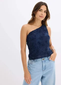Damen bonprix Shirts & Tops|One-Shoulder-Top mit Stickerei