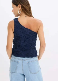 Damen bonprix Shirts & Tops|One-Shoulder-Top mit Stickerei