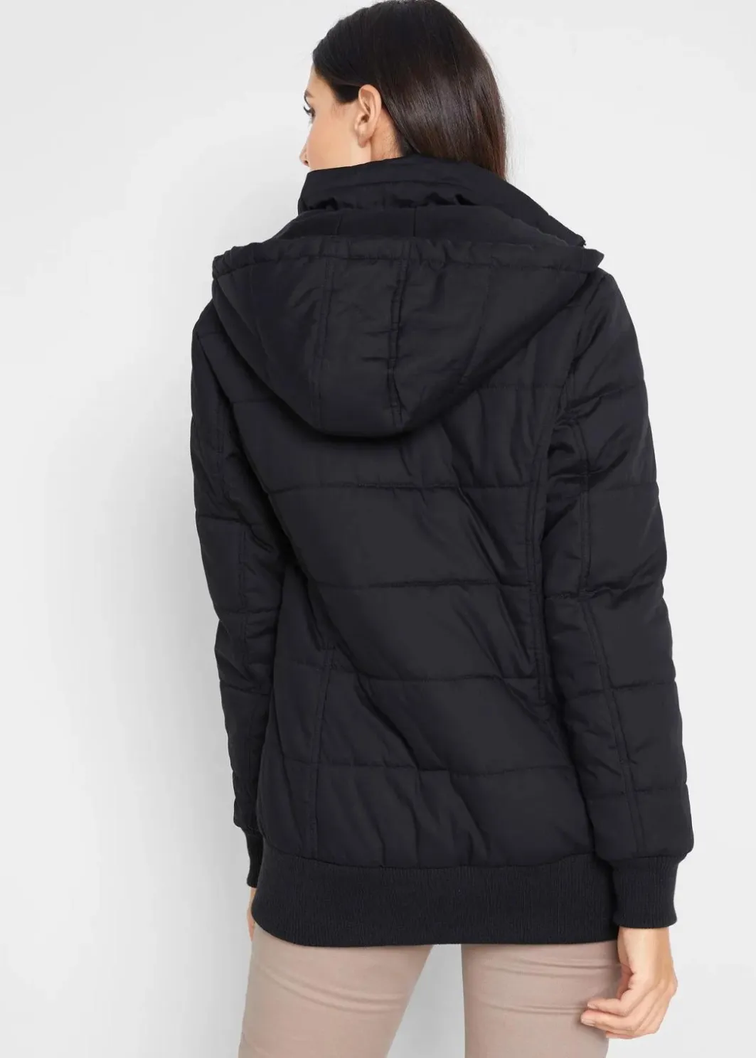Damen bonprix Bekleidung·Hosen|Jacken & Mäntel|Outdoorjacke mit Lederimitat-Details