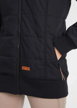 Damen bonprix Bekleidung·Hosen|Jacken & Mäntel|Outdoorjacke mit Lederimitat-Details