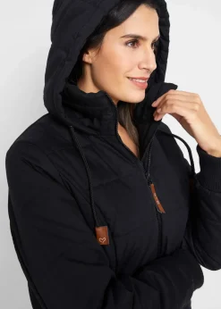 Damen bonprix Bekleidung·Hosen|Jacken & Mäntel|Outdoorjacke mit Lederimitat-Details