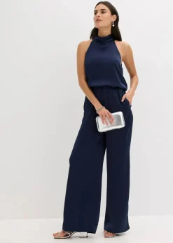 Damen bonprix Bekleidung·Homewear|Festliche Mode|Overall aus strukturiertem Satin