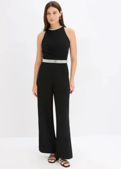 Damen bonprix Bekleidung·Homewear|Festliche Mode|Overall aus strukturiertem Crepe