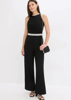 Damen bonprix Bekleidung·Homewear|Festliche Mode|Overall aus strukturiertem Crepe