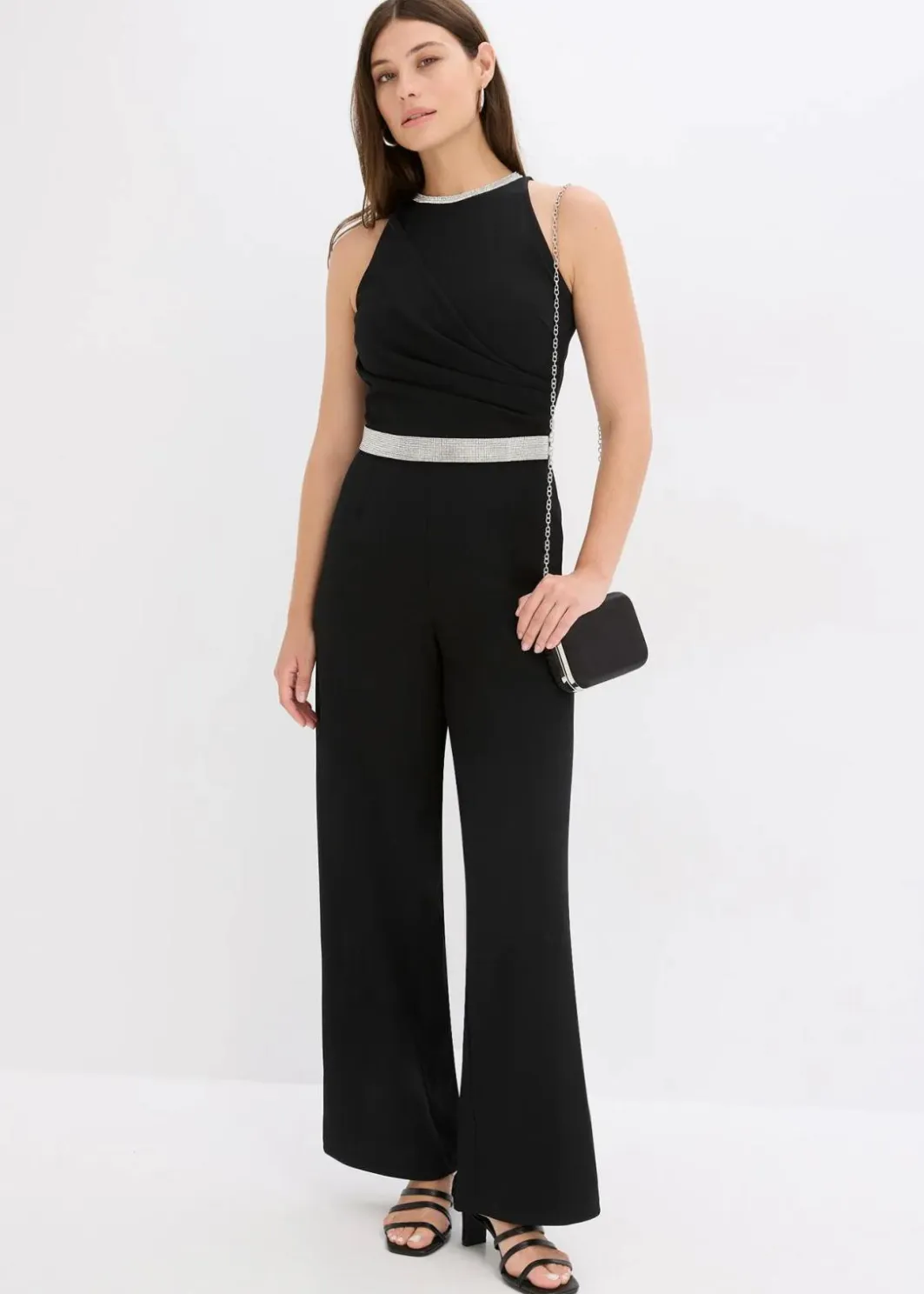 Damen bonprix Bekleidung·Homewear|Festliche Mode|Overall aus strukturiertem Crepe