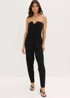 Damen bonprix Festliche Mode|Jumpsuits|Overall mit Bustier-Ausschnitt und Binde-Detail