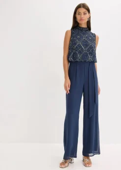 Damen bonprix Bekleidung·Homewear|Festliche Mode|Overall mit Perlenstickerei