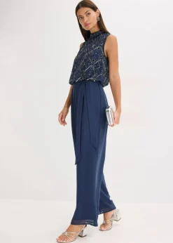 Damen bonprix Bekleidung·Homewear|Festliche Mode|Overall mit Perlenstickerei