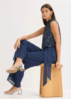 Damen bonprix Bekleidung·Homewear|Festliche Mode|Overall mit Perlenstickerei