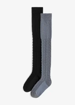 Damen bonprix Nachhaltigere Materialien|Socken & Strumpfhosen|Overknee Strümpfe mit Bio Baumwolle (2 Paar)