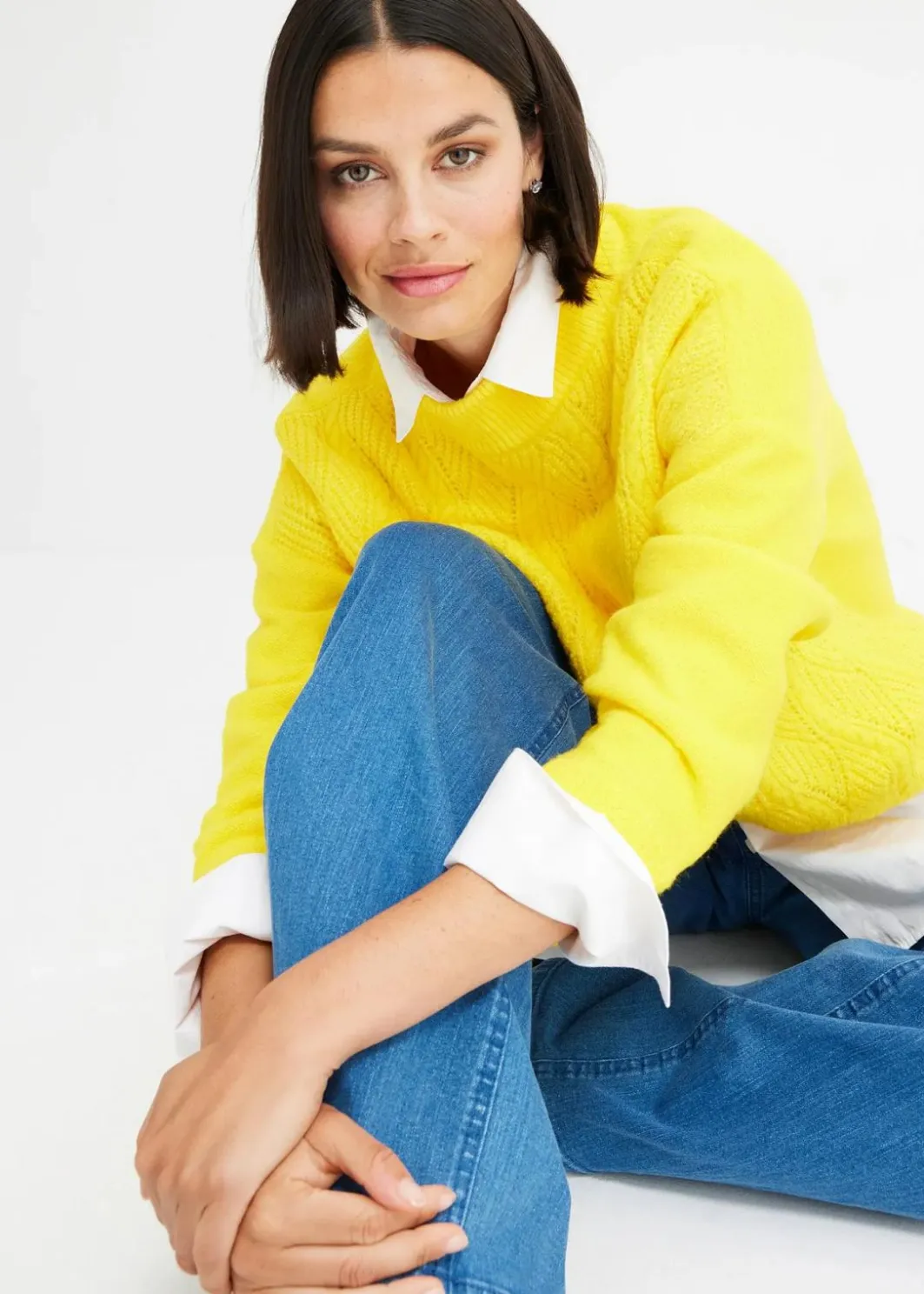 Damen bonprix Bekleidung·Umstandsmode|Bekleidung·Jeans|Oversize Boxy-Pullover mit Struktur